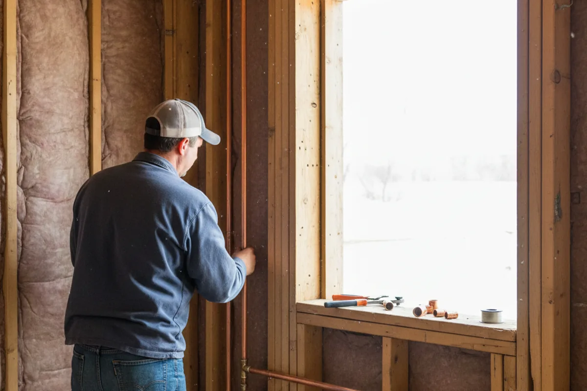 Licensed plumber running new copper supply lines in a Smithville home